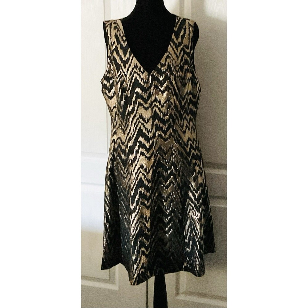 Vince Camuto Women’s Gold Metallic Dress Size 14